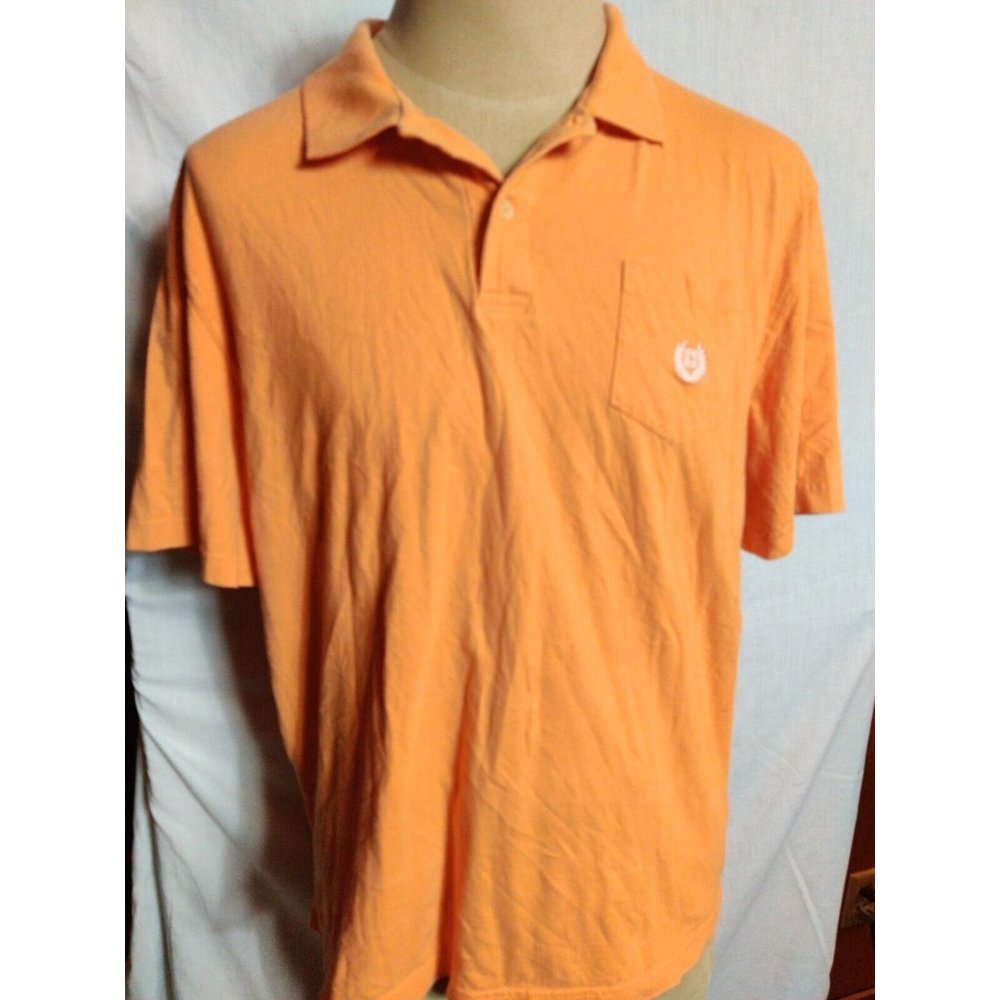 Chaps Ralph Lauren Men Orange Cotton Short Sleeve  Polo Shirt Size 2X Large